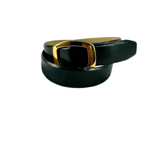 Vintage JAEGER Navy Blue Leather Casual Business Fashion Belt Unisex Size 34/86 main image 7